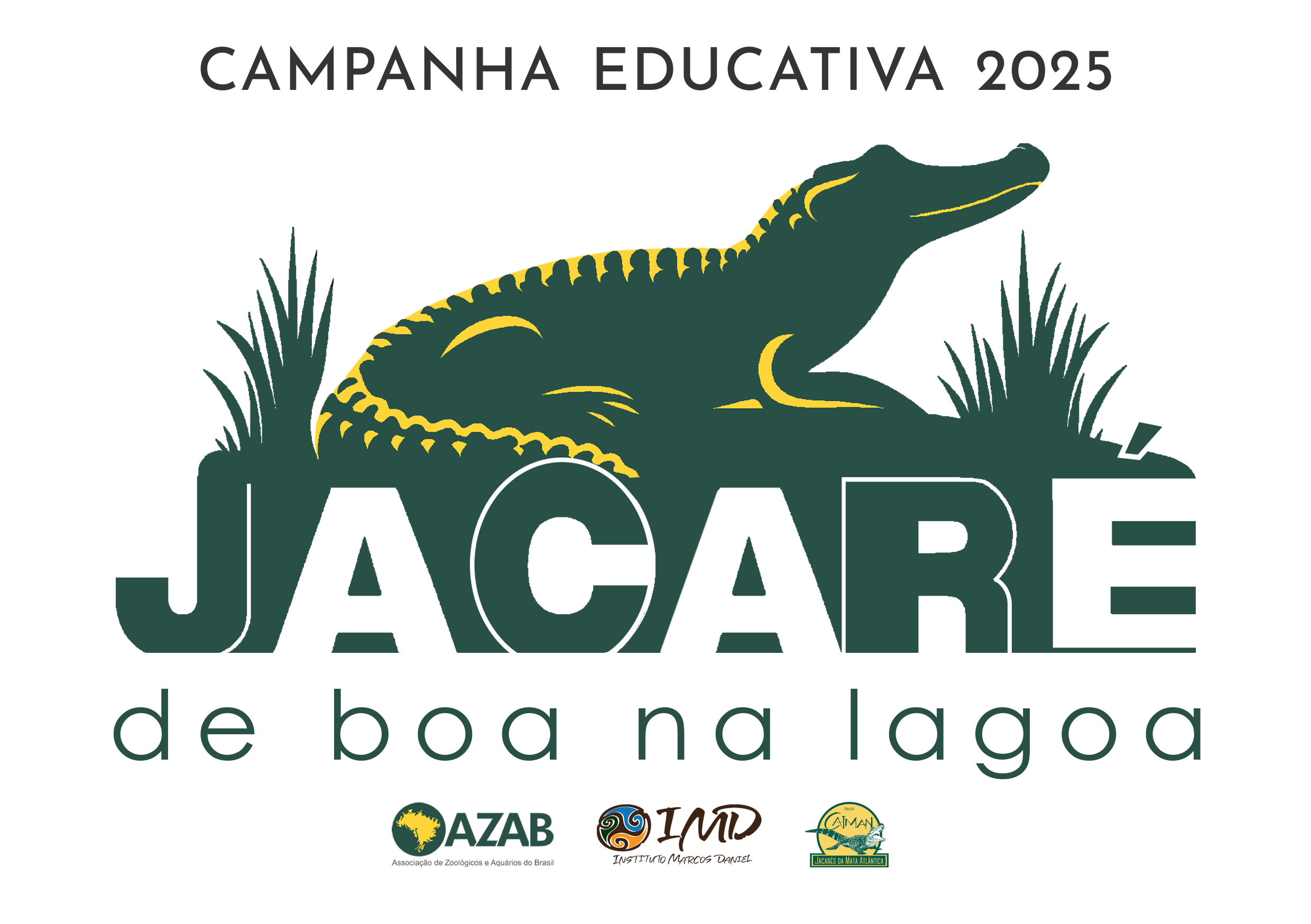 Logo Jacaré de boa na lagoa